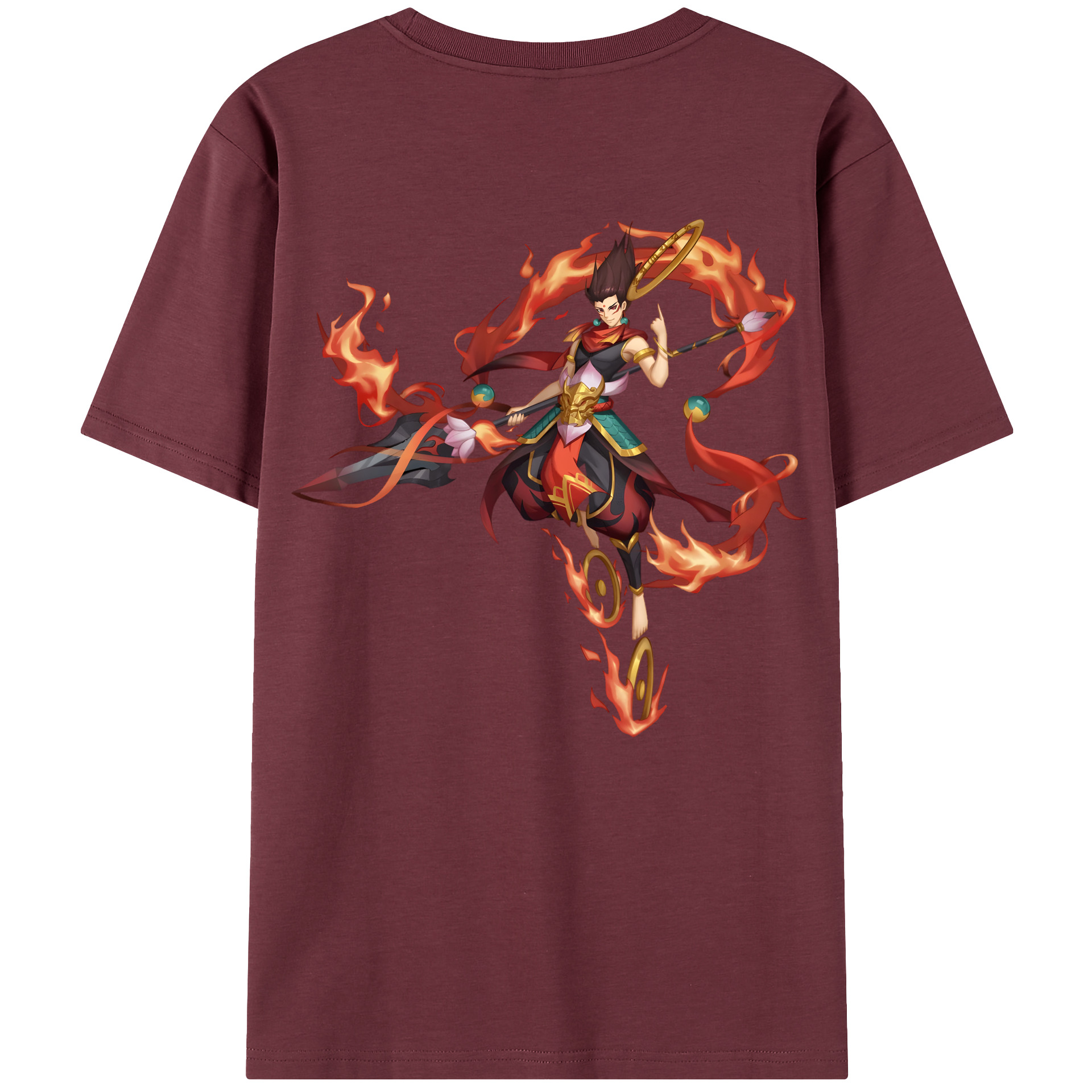 （画像用） Ne Zha 2 ナタ 魔童の大暴れ 綿100％半袖Tシャツ（背面プリント）
